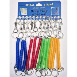 Retractable Spiral Stretch String Keychain (12 mixed color/Card) -<$0.41/pc> Retractable Spiral Stretch String Keychain (12 mixed color/Card) -<$0.41/pc>