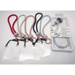 Glitter Rhinestone Hand Strap with Clear Mobile Phone-Holding Insert (5 Mixed Color/Pack) Glitter Rhinestone Hand Strap with Clear Mobile Phone-Holding Insert (5 Mixed Color/Pack)