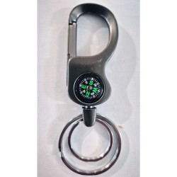 Keychain Carabiner with Compass (10ea/Disaplay Hanging Card)