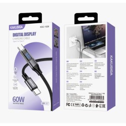 Kakusiga Intelligent Digital Charging Cable 1 Meter Type C to Type C 60W Kakusiga Intelligent Digital Charging Cable 1 Meter Type C to Type C 60W