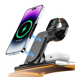 4 In 1 Magnetic & Night  Light Foldable Wireless Charging Station A80 - NO DC