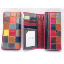 Temali Genuine Leather Color-Patched Long Walllet 4131C - No DC