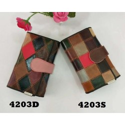 Temali Genuine Leather Color-Patched Medium Walllet (9x14cm) 4203D - No DC