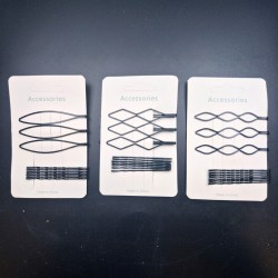 Metal Hair Clip 4 pcs/ Card (10 Card /3 Mixed Design/Pack)