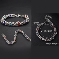 316L Stainless Steel Cuban Chain Bracelet 19cm+5cm For Women and Men