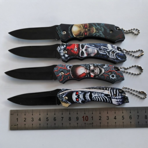 Foldable Pocket Knife with Blister Packing Skeleton Design 16cm (4 design/Pack)