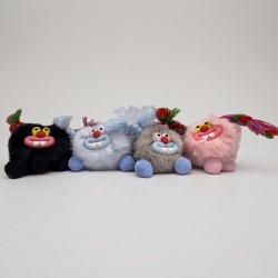 Round Monster Key Ring 7cm (10 mixed color in OPP bag)