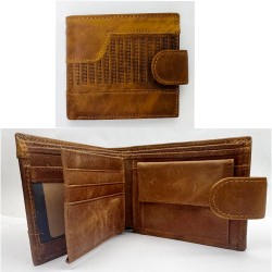 Genuine Leather Brown Mans Wallet With Emd Design