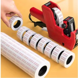 Price Label White with Red Line 21mmx12mm 500 Label  (10roll/pack)  - No DC