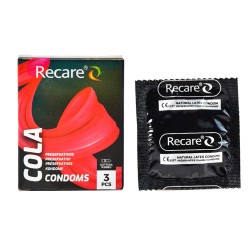 Recare - Natural Latex Condom Dotted and Ribbed Cola Flavor 3pcs/pack (12 pack/Pack) - NZ/AU Health Organization Regsitered Recare - Natural Latex Condom Dotted and Ribbed Cola Flavor 3pcs/pack (12 pack/Pack) - NZ/AU Health Organization Regsitered