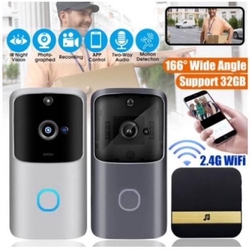 WiFi Video Door Bell 1080P Camera Visual Intercom with Chime Bell Operated with Smart Phone - No DC WiFi Video Door Bell 1080P Camera Visual Intercom with Chime Bell Operated with Smart Phone - No DC