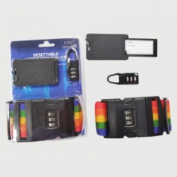 Travel Luggage Set with 3 Digit Combination Lock Luggage Strap, ABS Name Tag and Passwork ABS Padlock (Min. 3ea)