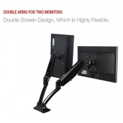 Desktop Gas Spring 17-27" Monitor Holder Mount Arm Full Motion Dual Display Stand Loading 2-9 kgs - No DC Desktop Gas Spring 17-27" Monitor Holder Mount Arm Full Motion Dual Display Stand Loading 2-9 kgs - No DC